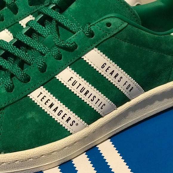 Adidas Campus x Human made Green suede Mens size 7 - Picture 7 of 12